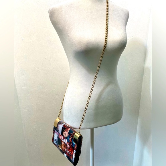 Unique Fashion and Style magazine crossbody bag with gold strap. - Picture 2 of 6